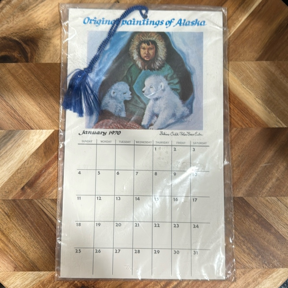 New in Plastic 1970 Original Paintings of Alaska Calendar - Picture 1 of 7